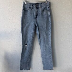 Banana Republic High-Rise Slim Jeans - Distressed Light Blue Size 28